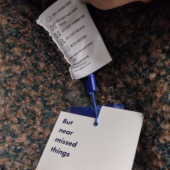 Ader Error logo-patch knit cardigan Green Large New With Tags - Picture 5 of 7